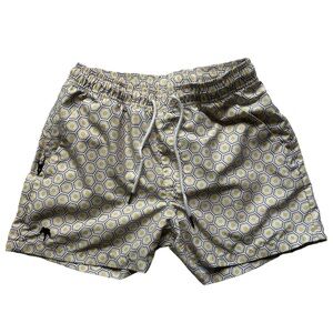 OAS Mens Geometric Swim Shorts Yellow Size SMALL